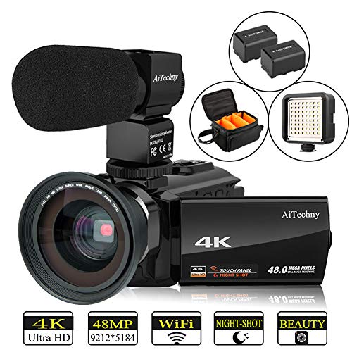 AiTechny Video Camera 4K Camcorder